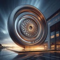 Rotating Wheel A wheel in motion captured with a slow shutter sp