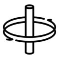 Rotation around axis icon, outline style
