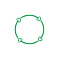 Rotation arrow line logo vector green recycle