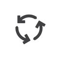 Rotation arrows circle vector icon