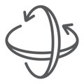 Rotation axis line icon, pivot and view, rotate sign, vector graphics, a linear pattern on a white background. Royalty Free Stock Photo