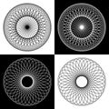 Rotation lines patterns. Circle design elements. Royalty Free Stock Photo
