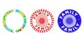 Family Distress Seal Stamps and Rotation Collage of New Year Symbols Royalty Free Stock Photo