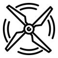 Rotation of drone propeller icon, outline style