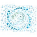 Rotation forming bubbles Royalty Free Stock Photo