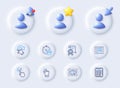 Rotation gesture, Tax calculator and Checkbox line icons. For web app, printing. Vector