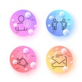 Rotation gesture, User idea and Approved mail minimal line icons. For web application, printing. Vector