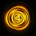 Rotation. Golden disc rotating on a black background Royalty Free Stock Photo