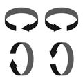 Rotation icon clockwise, counterclockwise, torque, arrow redo cancel physics force