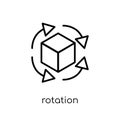 Rotation icon. Trendy modern flat linear vector Rotation icon on Royalty Free Stock Photo