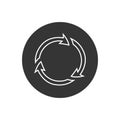 Rotation line icon vector. Rotation or reload symbol icon