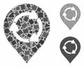 Rotation map marker Mosaic Icon of Irregular Parts