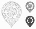 Rotation Map Marker Vector Mesh Network Model and Triangle Mosaic Icon
