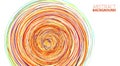 Rotation. Rotating orange circle with thin multicolored tangled lines