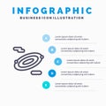 Rotation, Science, Space Line icon with 5 steps presentation infographics Background Royalty Free Stock Photo