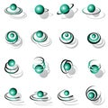 Rotation and spiral movement. Design elements set. Royalty Free Stock Photo