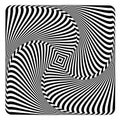 Rotation, swirl and torsion illusion. Op art design.