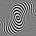 Rotation torsion movement illusion. Oval lines texture