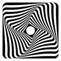 Rotation, twisting and torsion illusion. Op art design. Royalty Free Stock Photo