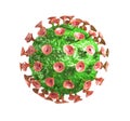 Rotavirus on a white background