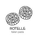 Rotelle pasta outline icon.