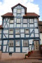 This wood framed house in Rotenburg, Germany is indicative of the old town homes of Germany`s historic past.