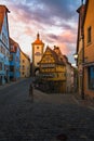 Rothenberg German traditional house with beautiful sunrise morning sky. Royalty Free Stock Photo