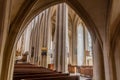 ROTHENBURG, GERMANY - AUGUST 29, 2019: Altar of St. James's Church in Rothenburg ob der Tauber, Bavaria state, Germa Royalty Free Stock Photo