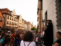 ROTHENBURG O.D.T., GERMANY - July 20, 2016: The Night Watchman Royalty Free Stock Photo