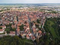 Rothenburg ob der Tauber aerial panoramic view. region of Bavaria, Germany. Royalty Free Stock Photo