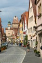 Tourists enjoy a visit to historic Rotheburg ob der Tauber in Bavaria