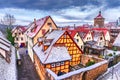 Rothenburg ob der Tauber, Bavaria - Germany winter cityscape