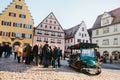 Rothenburg ob der Tauber, Germany, December 30, 2016: There are many tourists on the main square of the city during the Royalty Free Stock Photo