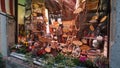 Rothenburg ob der Tauber, Germany - October 20, 2023: Amazing delicatessen window display with an assortment of