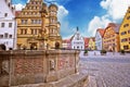 Rothenburg ob der Tauber. Main square Marktplatz or Market square of medieval German town of Rothenburg ob der Tauber Royalty Free Stock Photo