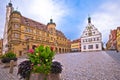 Rothenburg ob der Tauber. Main square Marktplatz or Market square of medieval German town of Rothenburg ob der Tauber