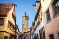 Rothenburg ob der Tauber is one of the most beautiful and romantic villages in Europe, Franconia region of Bavaria, Germany. Royalty Free Stock Photo