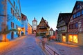 Rothenburg Ploenlein at night Royalty Free Stock Photo
