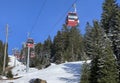 Rothornbahn 1 (Canols-Scharmoin) 8pers. Gondola lift (monocable circulating ropeway) or 8er Gondelbahn Royalty Free Stock Photo