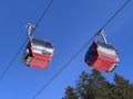 Rothornbahn 1 (Canols-Scharmoin) 8pers. Gondola lift (monocable circulating ropeway) or 8er Gondelbahn Royalty Free Stock Photo