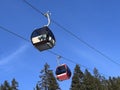 Rothornbahn 1 (Canols-Scharmoin) 8pers. Gondola lift (monocable circulating ropeway) or 8er Gondelbahn Royalty Free Stock Photo