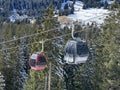 Rothornbahn 1 (Canols-Scharmoin) 8pers. Gondola lift (monocable circulating ropeway) or 8er Gondelbahn Royalty Free Stock Photo