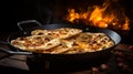 Roti or chapatti cooking in a non-stick frying pan in the kitchen