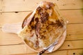 Crispy roti with cocoa powder, kind of Indian food made of flour