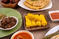 Roti Jala and various delicious Ramadan dishes for Iftar in Malaysia Royalty Free Stock Photo