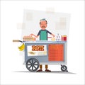 Roti seller with cart -