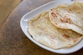 Roti with sweetened condensed milk and sugar