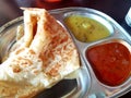 Indian food of Roti Paratha and curry dipping Royalty Free Stock Photo