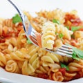 Rotini pasta macro Royalty Free Stock Photo