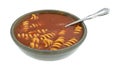 Rotini tomato soup in a bowl on a white background Royalty Free Stock Photo